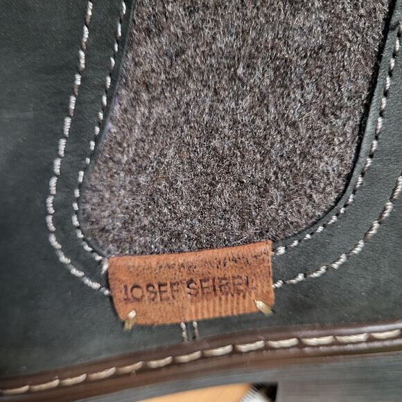 Josef Siebel Charcoal Gray Suede White Stitch Chelsea Boot Lug Sole EU Sz 39 NWT - Picture 14 of 15